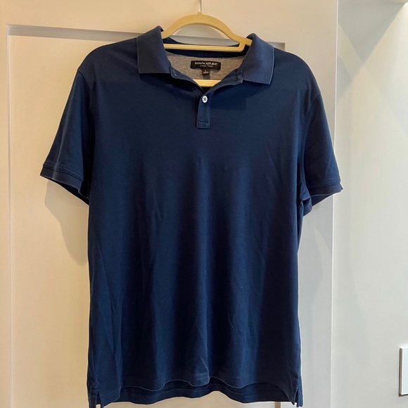 Men's Banana Republic Luxury Touch Blue Polo (Large) - Picture 1 of 4